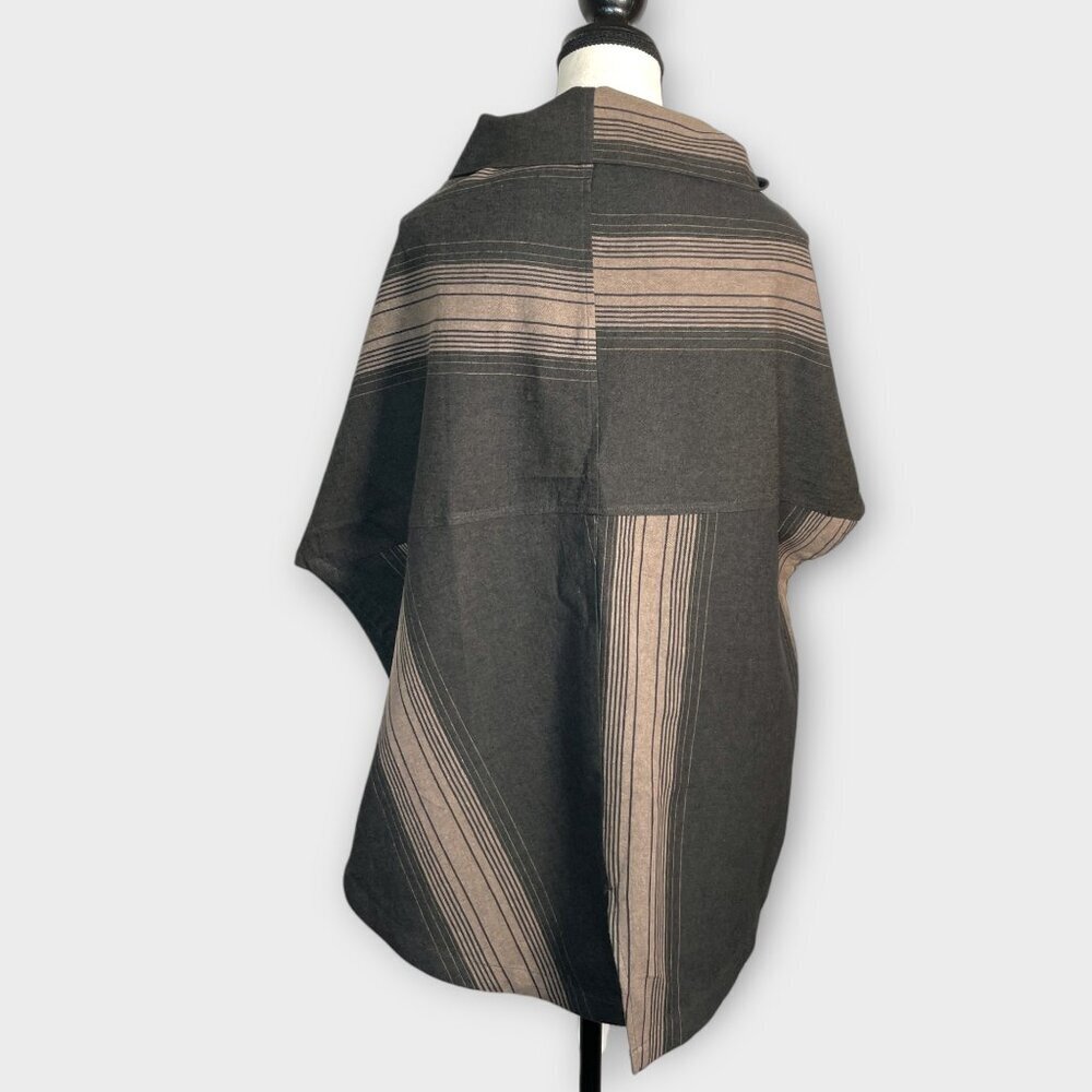 M_MEFU Asymmetric Poncho Jacket Japan Sz 40 (US L) Minimalist Modern - Picture 5 of 11